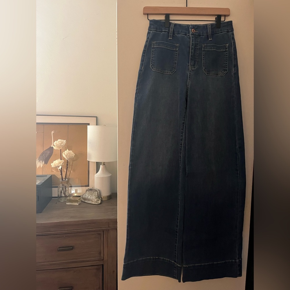 BCBGeneration Indigo High rise Wide Leg Jeans